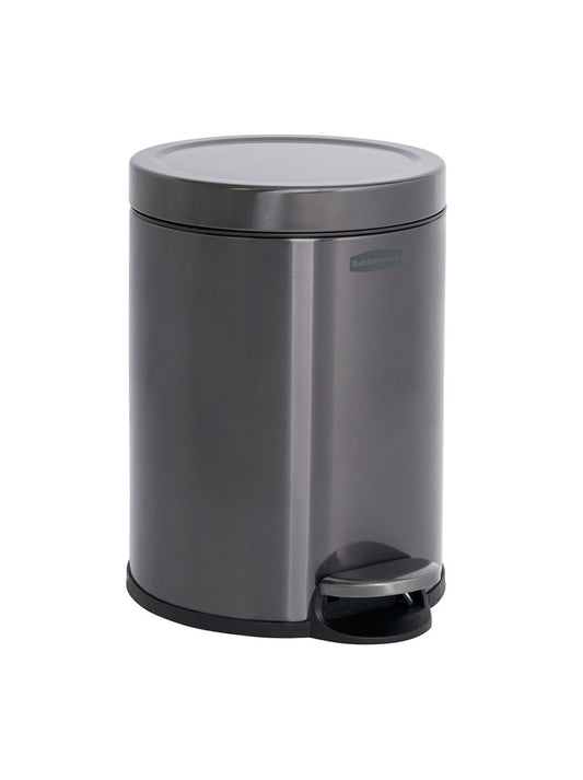 Stainless Steel Round Step-On Trash Can - US 9565