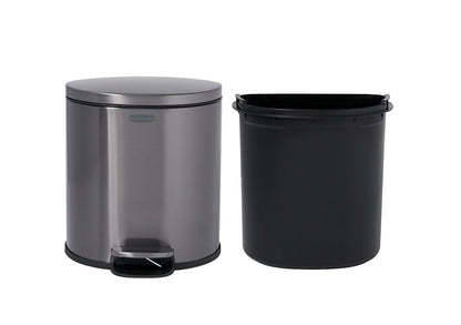 Stainless Steel Semi-Round Step-On Trash Can - US 8691