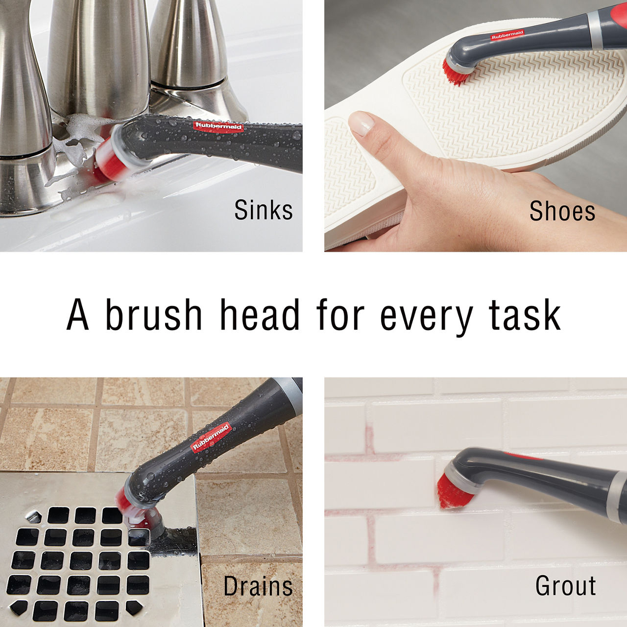 Power Scrubber with 1 All-Purpose Scrubbing Head and 1 Grout Scrubbing Head - US 0238