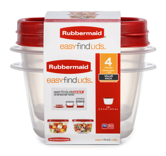 EasyFindLids™ Small Food Storage Containers, Square - US 4192