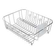 Dish Rack with Utensil Holder for Kitchen Countertop, Large, Chrome - US 3215