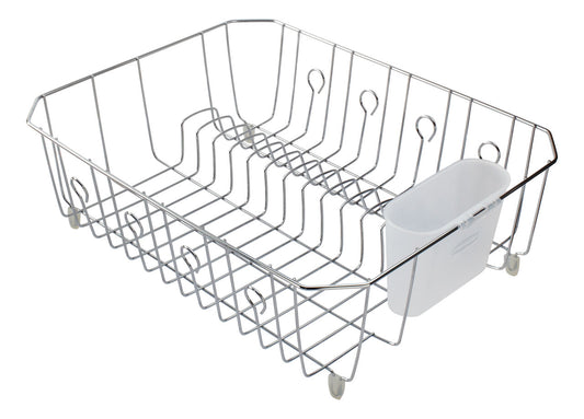 Dish Rack with Utensil Holder for Kitchen Countertop, Large, Chrome - US 3215