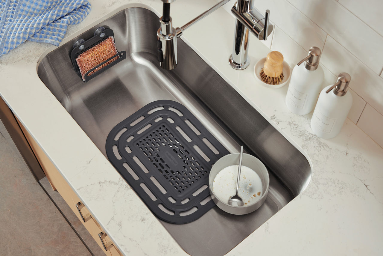 Antimicrobial Sink Mat, Sink Protector, Raven Grey - US 2911